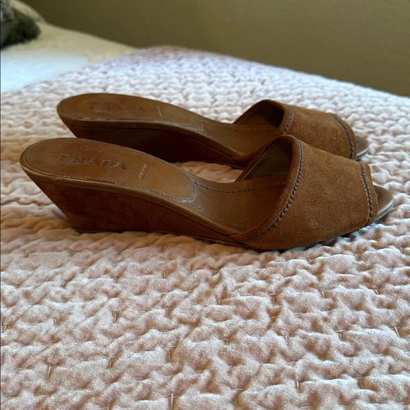 Prada Brown Suede Mules - Picture 3 of 5